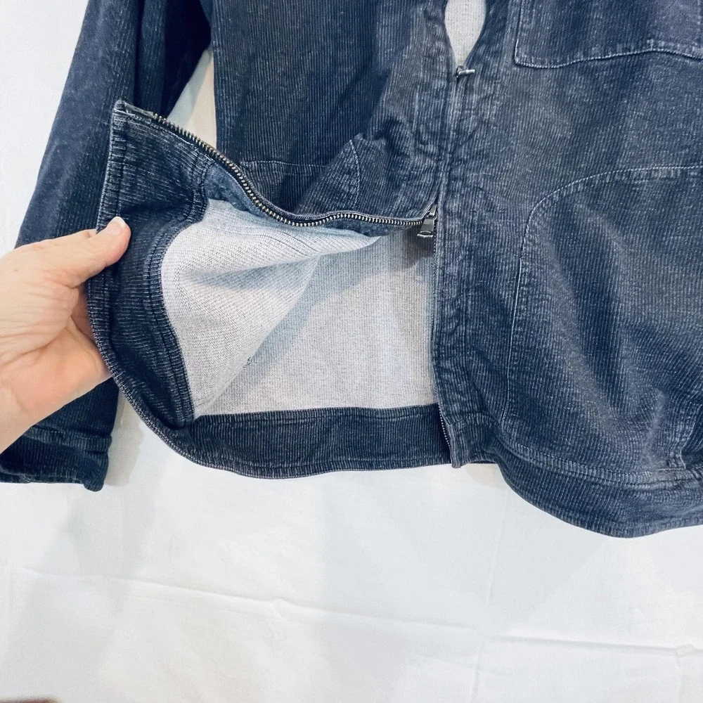 Banana Republic Jacket Mens Large Blue Knit Bomber Full Zip Chest‎ Pocket Casual - Picture 11 of 14